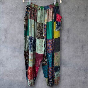 ADVANCE APPARELS PATCHWORK RAYON JOGGERS NWT